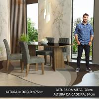 Conjunto Sala Jantar Mesa Vidro 4 Cadeiras Rustic - 8