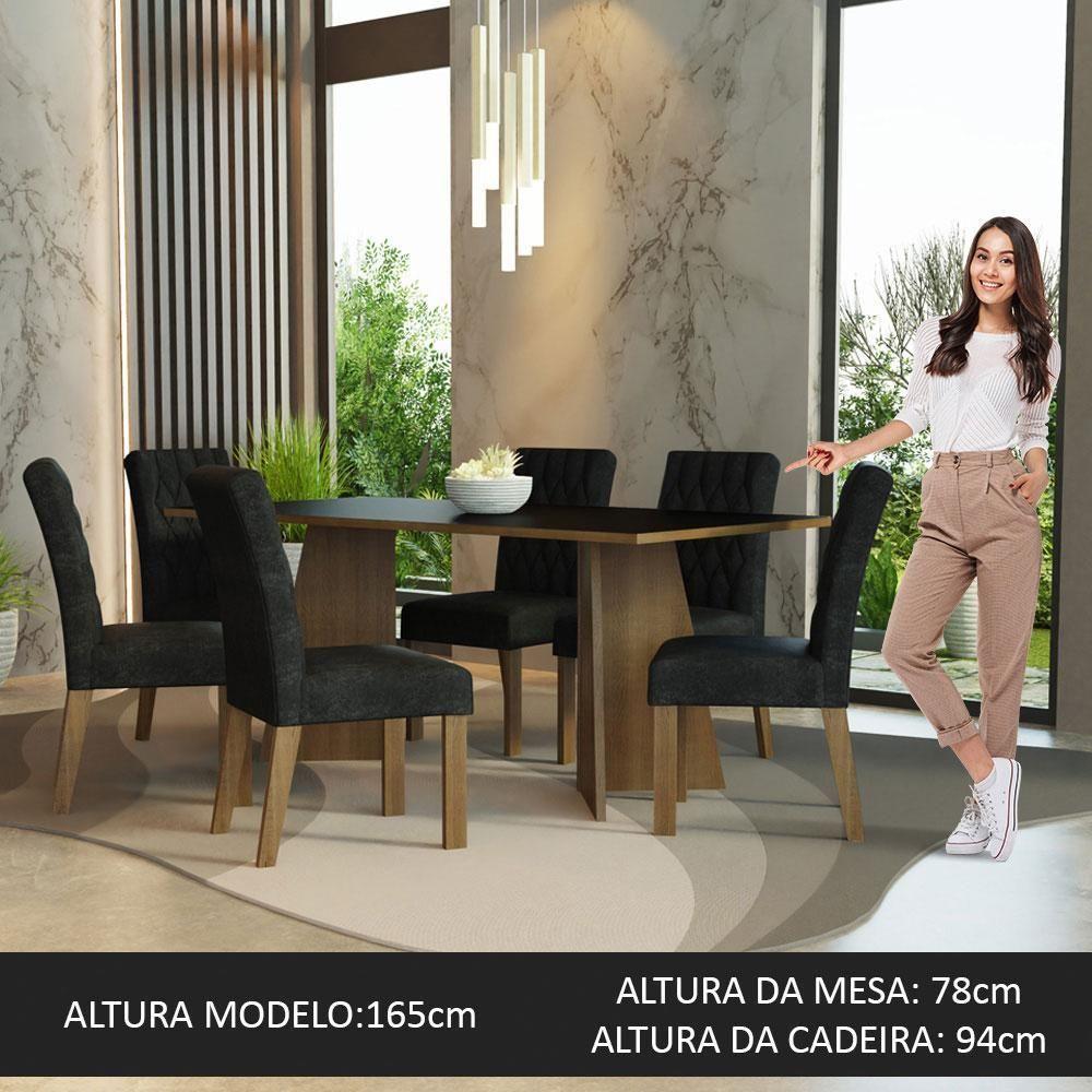 Conjunto Sala Jantar Mesa Madeira 6 Cadeiras Rustic - 8