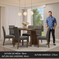 Conjunto Sala Jantar Mesa Madeira 6 Cadeiras Rustic - 8
