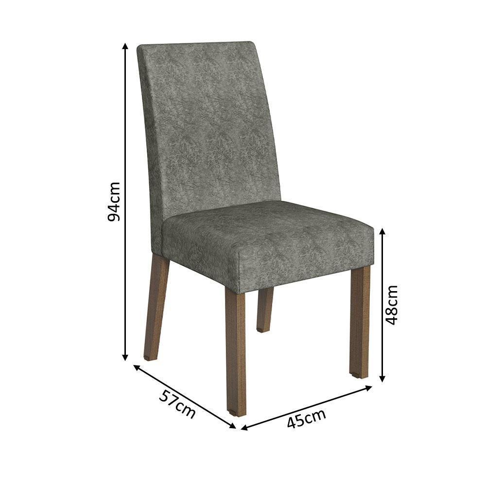 Conjunto Sala Jantar Mesa Vidro 4 Cadeiras Rustic - 9