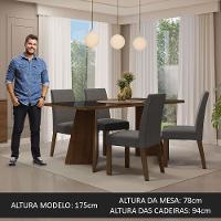 Conjunto Sala Jantar Mesa Vidro 4 Cadeiras Rustic - 8