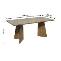 Conjunto Sala Jantar Mesa Vidro 6 Cadeiras Rustic - 9
