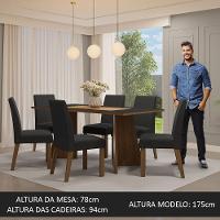 Conjunto Sala Jantar Mesa Madeira 6 Cadeiras Rustic - 6