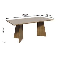 Mesa Jantar Retangular Tampo Madeira Rustic-Crema - 8