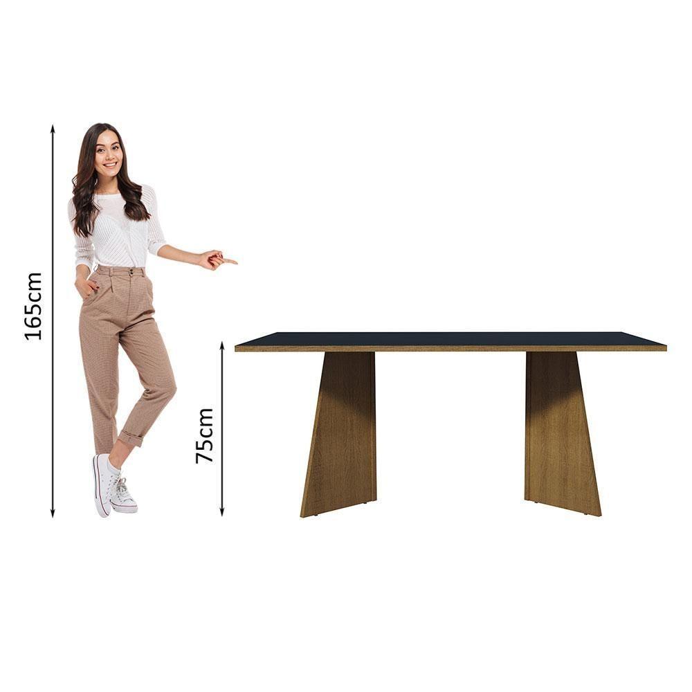 Mesa Jantar Retangular Tampo Madeira Rustic-preto - 7