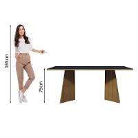 Mesa Jantar Retangular Tampo Madeira Rustic-preto - 7