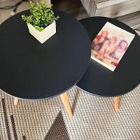 Mesa Lateral De Canto Apoio Redonda Pé Palito Elegance 68 Cm preto - 2