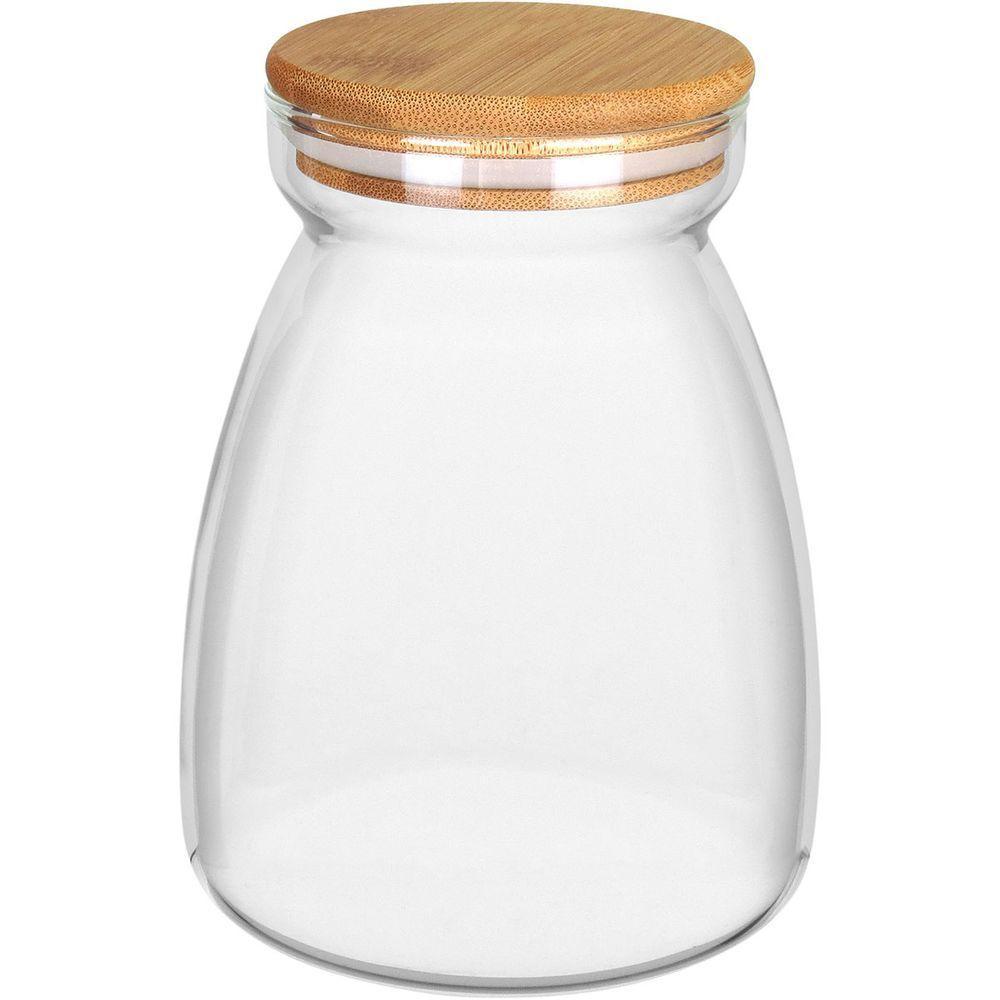 Pote Porta Mantimentos Home&co Com Tampa Bambu Borossilicato 1,1l 15x8x8cm Transparente - 1