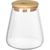 Pote Porta Mantimentos Home&co Com Tampa Bambu Borossilicato 750ml 12x8x8cm Transparente - 1
