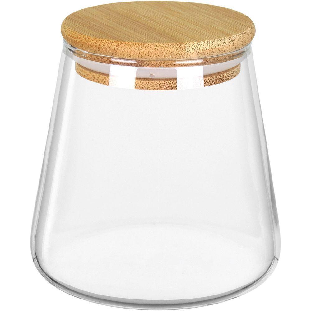 Pote Porta Mantimentos Home&co Com Tampa Bambu Borossilicato 550ml 10x8x8cm Transparente - 1