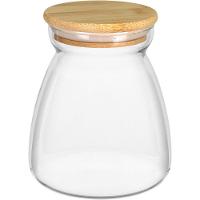 Pote Porta Mantimentos Home&co Com Tampa Bambu Borossilicato 850ml 13x8x8cm Transparente - 1