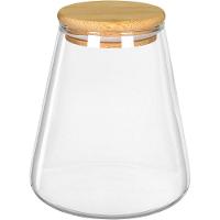 Pote Porta Mantimentos Home&co Com Tampa Bambu Borossilicato 950ml 13x8x8cm Transparente - 1