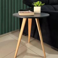 Mesa De Cabeceira Mesa De Apoio Lateral Canto Pé Palito 68 Cm preto - 2