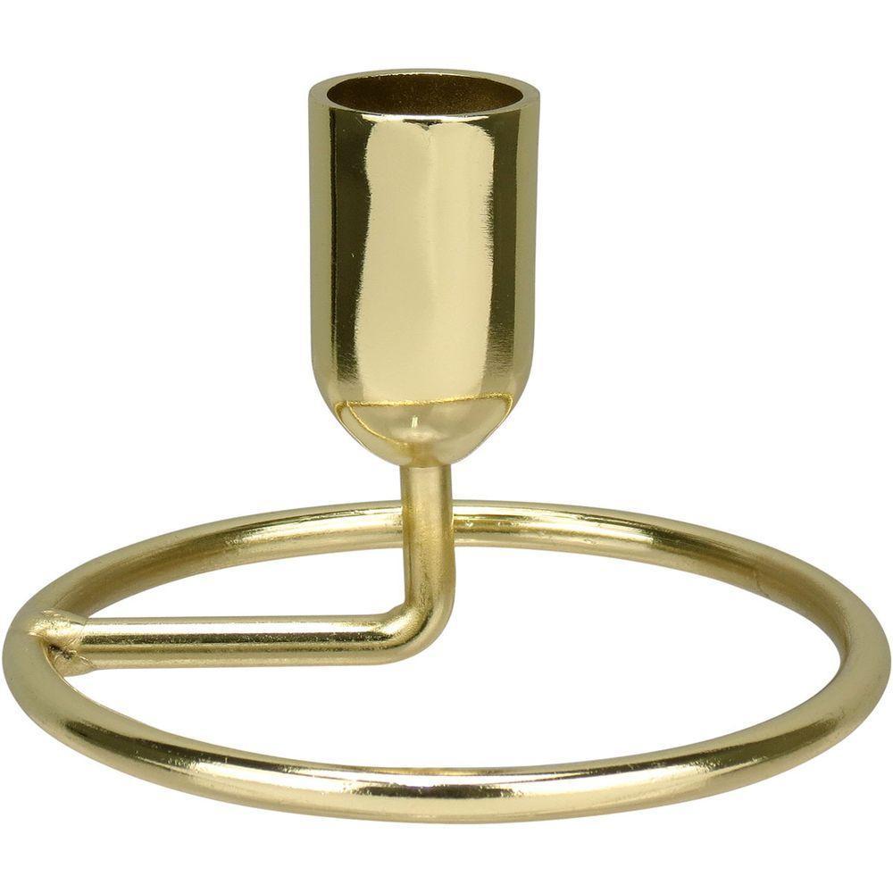 Castiçal Porta Vela Decorativo Home&co Metal 6x10x10cm Dourado - 1