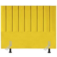 Cabeceira Estofada Cama King 195 Cm Luísa Suede E Frame amarelo - 1