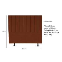 Cabeceira Estofada Cama Casal Queen Size 160 Cm Luísa Veludo E Frame terracota