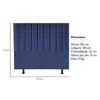 Cabeceira Estofada Cama Box King 195 Cm Luísa Veludo E Frame azul Marinho - 3