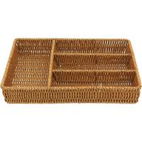 Porta Talheres Com 4 Divisoes Plástico 6x25x34cm Natural - 1