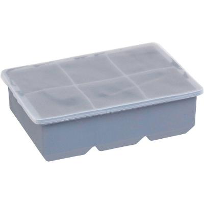 Forma De Gelo Com Tampa Silicone 6x11x16cm Cinza