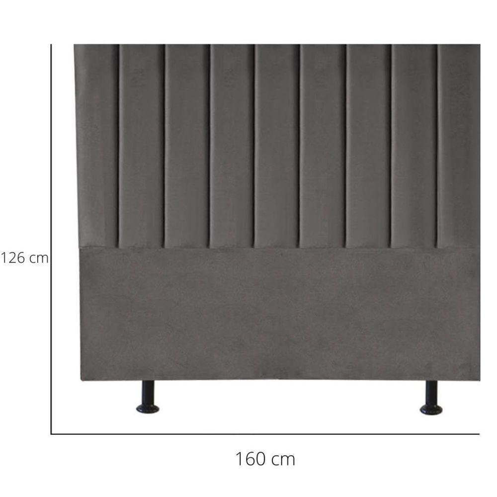 Cabeceira Cama Casal Queen Size160 Cm Luísa Linho E Frame cinza - 4