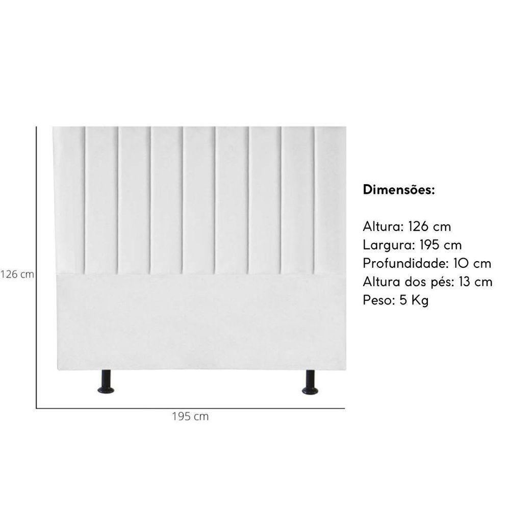 Cabeceira Estofada Cama King 195 Cm Maya Suede E Frame branco - 4