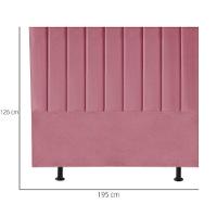 Cabeceira Estofada Cama King 195 Cm Maya Suede E Frame rosa