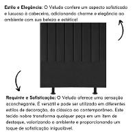 Cabeceira Estofada De Cama Casal Box 140 Cm Maya Veludo E Frame preto - 2