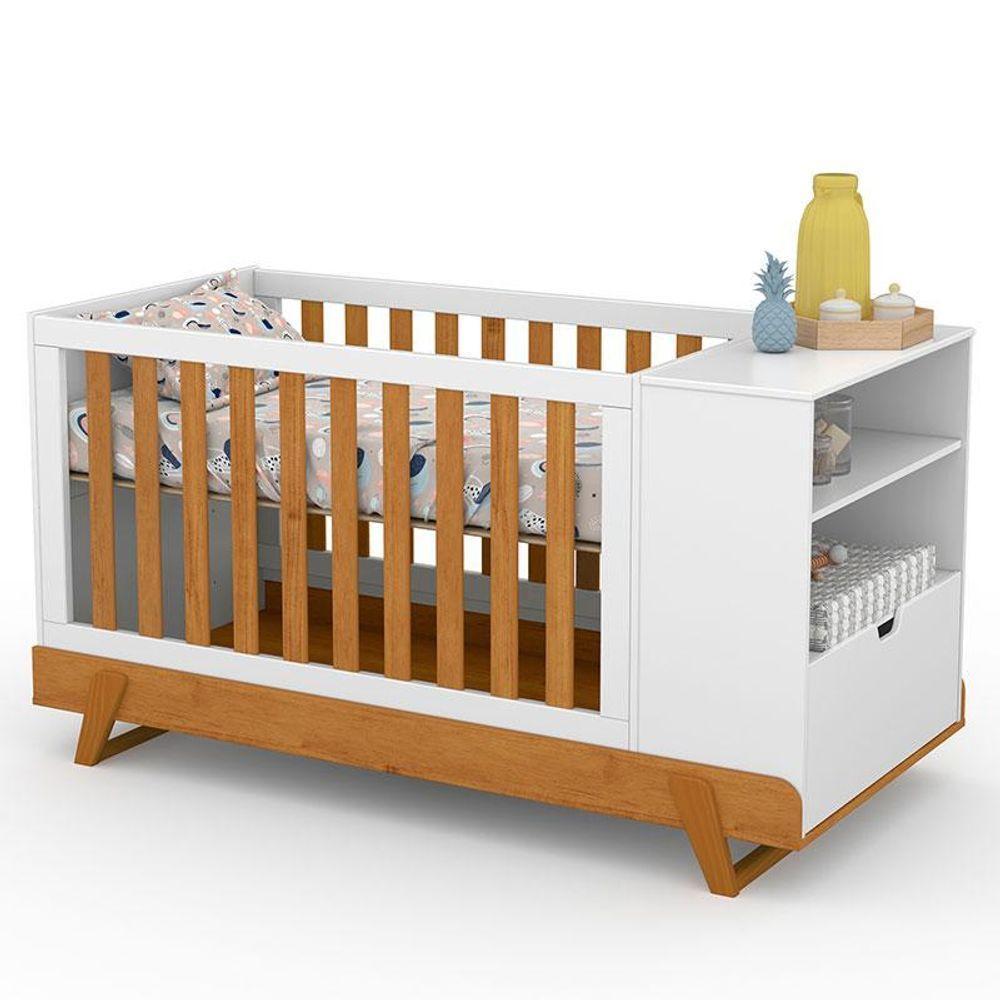 Berço Multifuncional Bkids Branco Freijó Eco Wood Com Colchão - Matic - 9