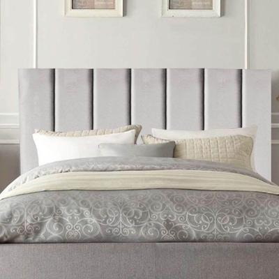 Cabeceira Estofada Cama Box King 195 Cm Maya Veludo E Frame cinza Claro