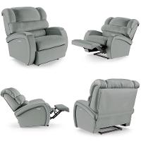 Poltrona Do Papai Reclinável Kalie Elétrica Botão Led Fh9 Pu Cinza - Mpozenato - 9