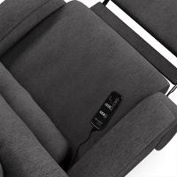 Poltrona Do Papai Reclinável Kalie Elétrica Botão Led Massagem Fh9 Linho Grafite - Mpozenato - 7