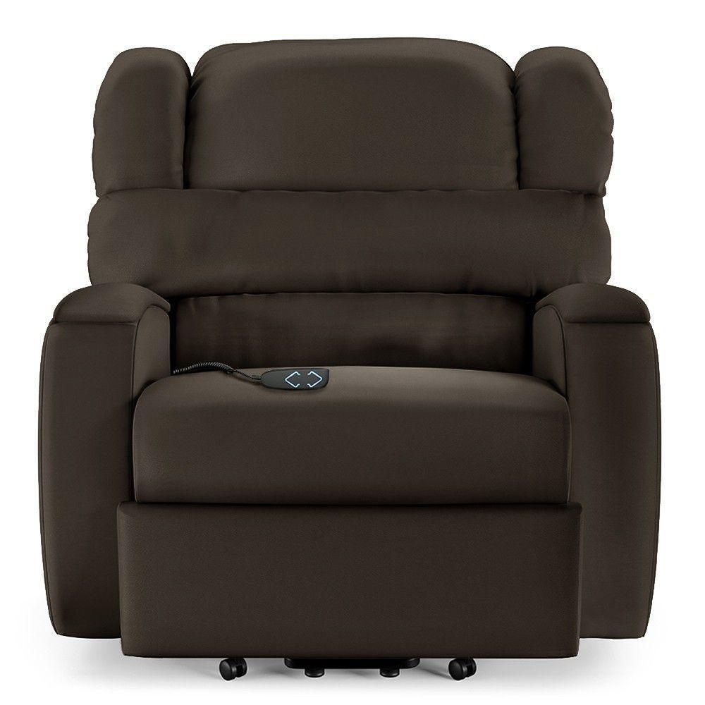 Poltrona Do Papai Reclinável Kalie Elevação Lift Elétrico Fh9 Pu Marrom - Mpozenato - 1