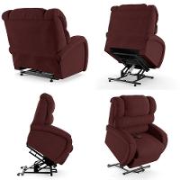 Poltrona Do Papai Reclinável Kalie Elevação Lift Elétrico Fh9 Veludo Vinho - Mpozenato
