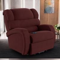 Poltrona Do Papai Reclinável Kalie Elevação Lift Elétrico Fh9 Veludo Vinho - Mpozenato - 8