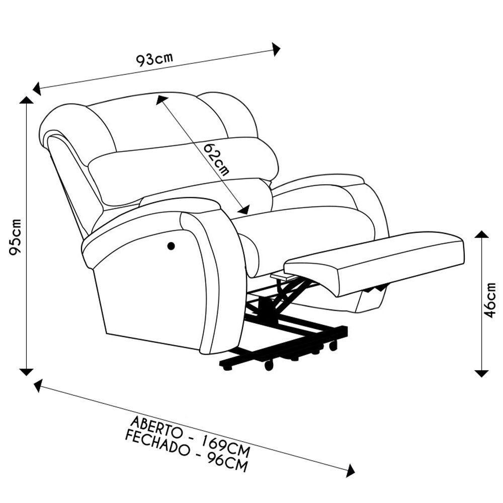 Poltrona Do Papai Reclinável Kalie Elevação Lift Elétrico Fh9 Veludo Terracota - Mpozenato - 6