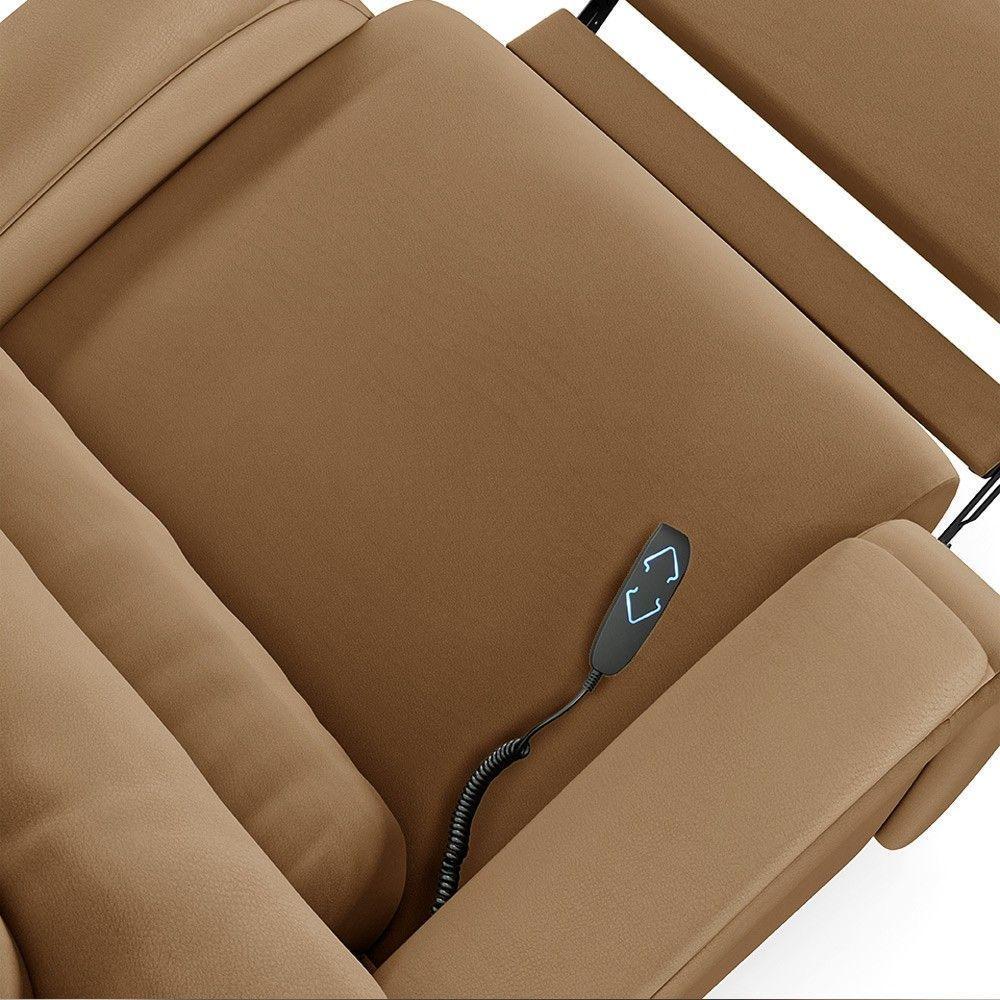 Poltrona Do Papai Reclinável Kalie Elevação Lift Elétrico Fh9 Pu Caramelo - Mpozenato - 9