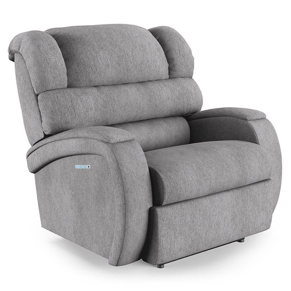 Poltrona Do Papai Reclinável Kalie Elétrica Botão Led Massagem Fh9 Linho Cinza - Mpozenato - 1