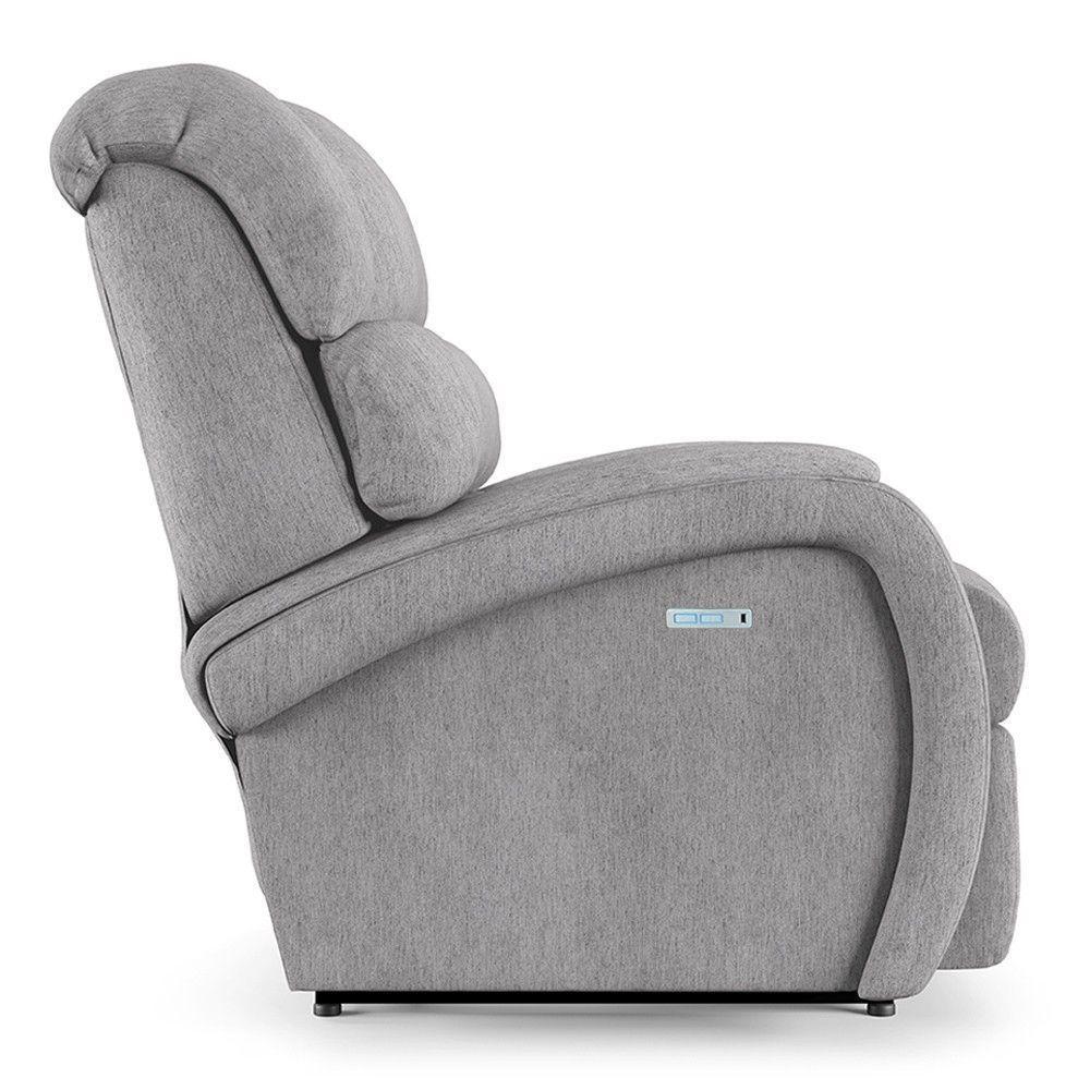 Poltrona Do Papai Reclinável Kalie Elétrica Botão Led Massagem Fh9 Linho Cinza - Mpozenato - 3