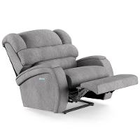 Poltrona Do Papai Reclinável Kalie Elétrica Botão Led Massagem Fh9 Linho Cinza - Mpozenato - 9