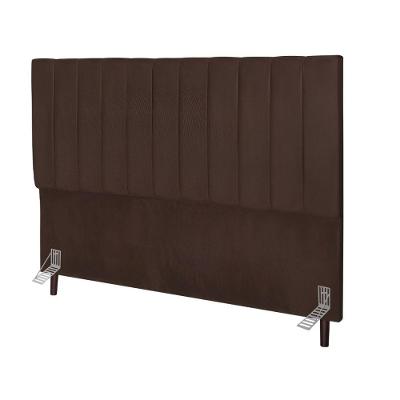 Cabeceira Estofada Cama Box King 195 Cm Maya Linho E Frame marrom