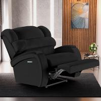 Poltrona Do Papai Reclinável Kalie Elétrica Botão Led Fh9 Pu Preto - Mpozenato - 8