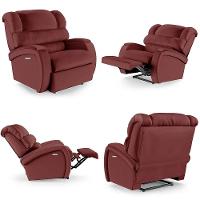 Poltrona Do Papai Reclinável Kalie Elétrica Botão Led Massagem Fh9 Pu Vermelho - 5