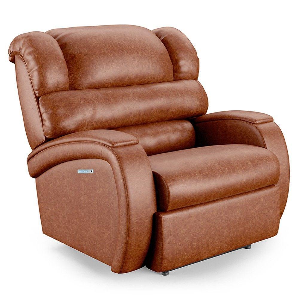 Poltrona Do Papai Reclinável Kalie Elétrica Botão Led Massagem Fh9 Pu Caramelo Brilho - Mpozenato - 6