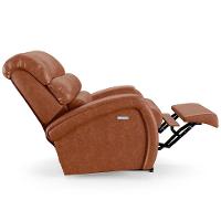 Poltrona Do Papai Reclinável Kalie Elétrica Botão Led Massagem Fh9 Pu Caramelo Brilho - Mpozenato - 2