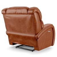 Poltrona Do Papai Reclinável Kalie Elétrica Botão Led Massagem Fh9 Pu Caramelo Brilho - Mpozenato - 3