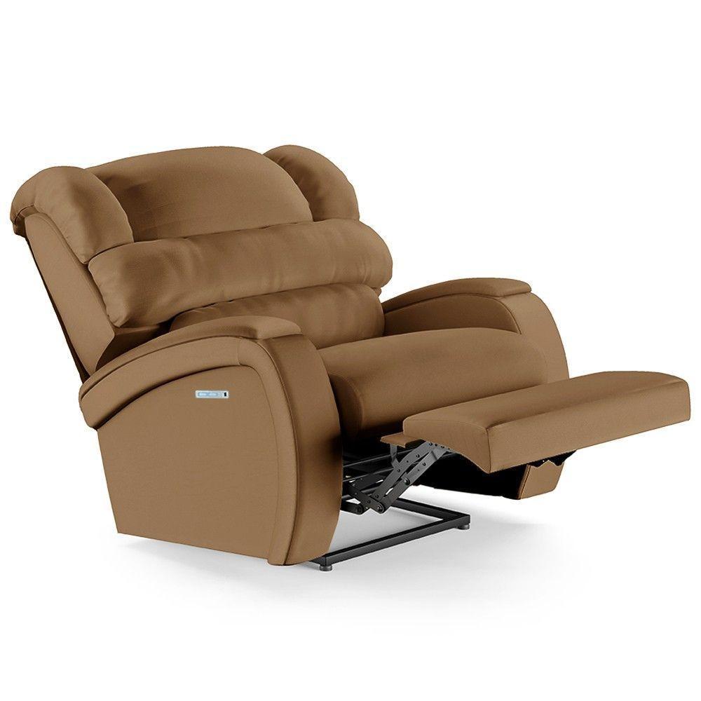 Poltrona Do Papai Reclinável Kalie Elétrica Botão Led Massagem Fh9 Pu Caramelo - Mpozenato - 1