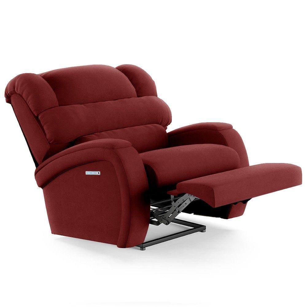 Poltrona Do Papai Reclinável Kalie Elétrica Botão Led Massagem Fh9 Veludo Vermelho - Mpozenato - 1