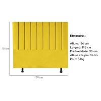 Cabeceira Estofada Cama King 195 Cm Sara Suede E Frame amarelo