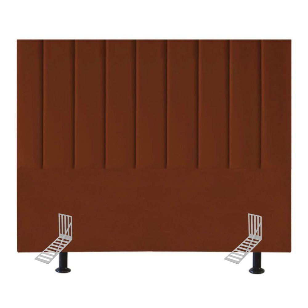 Cabeceira Estofada Cama Casal Queen Size 160 Cm Sara Veludo E Frame terracota - 1