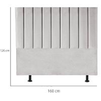 Cabeceira Estofada Cama Casal Queen Size 160 Cm Maya Veludo E Frame cinza Claro